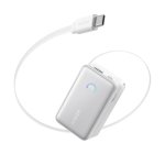 Power Bank Anker Nano 10.000 mAh, 45W, 1 USB-C, Cable retráctil USB-C, 1 USB-A Blanco