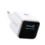 Cargador de Pared Anker Nano para iPhone Qi 45W, Carga Rápida, Pantalla inteligente, 1 USB-C Blanco