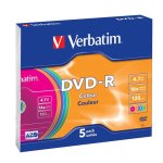 Bobina DVD Verbatim DVD-R Colour 4.7 GB slimcase