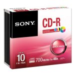 CD-R Sony 10CDQ80PS 48x 700 MB 10 unidades