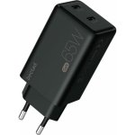 Cargador Beclad 65W 2 Puertos USB-C GaN Power Delivery Negro