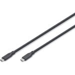Cable USB-C Digitus 0.5 m USB4 2.0 80 Gbps 240 W Silicona Negro