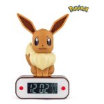 Relógio Despertador Digital Pokémon Retangular Marrom Branco Teknofun