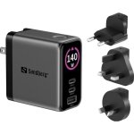 Caricatore USB Sandberg Travel Charger PD140W Display 3 Porte
