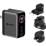 Caricatore USB Sandberg Travel Charger PD65W Display 3 Porte