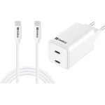 Cargador USB-C Sandberg PD65W 2 Puertos 1,5m