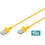 Cavo di Rete Digitus CAT6 U/UTP Slim 0.5m Giallo Pack 10 Unità