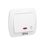 Interruptor Inteligente Kontakt-Simon AS1BL/11 com Iluminação e Proteção IP44