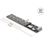 Adaptateur Delock OCuLink SFF-8612 vers M.2 Key M pour SSD NVMe PCIe 4.0