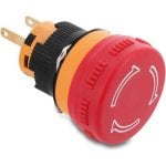 Rundtaster Delock 22120 rot IP65 250V 5A