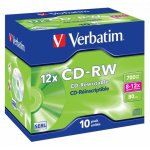 CD-RW Verbatim 12x 700 MB Paquete 10 Unidades Caja de Cartón