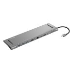 Base para portátiles Sandberg USB-C 10 en 1 Estación de conexión Aluminio