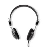 Auriculares Nedis HPWD1104BK avec câble, connexion 3,5 mm, appels et musique, noir