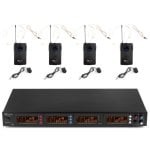 Microfone Power Dynamics PD504B UHF sem fios com 4 bodypacks e recetor