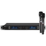 Micrófono Power Dynamics PD632H inalámbrico UHF con 2 canales y mute