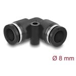 Acoplamiento Neumático DeLOCK 90° Rosca Hembra 8 mm Negro