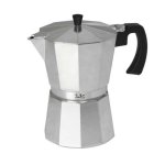 Cafetera Italiana Plateada 6 Tazas con tratamiento interior antióxido
