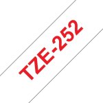Cinta para impresora de etiquetas Brother TZE-252 Rojo sobre blanco 2,4 cm