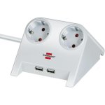 Regleta Brennenstuhl 1153520222 2 Tomas con Interruptor y 2 USB Blanca 1,8 m