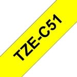 Nastro per stampanti etichette Brother TZE-C51 24 mm x 5 m Nero su giallo fluorescente