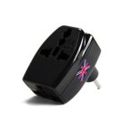 Adaptador Akashi ALT3PMUK 3 Tomas Universal con Protección y Cable 1 m