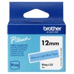 Ruban d'étiquettes Brother BTAG-L33 Bleu sur bleu clair 12 mm x 4 m