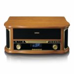 Tocadiscos Lenco TCD-2571WD 10W RMS Bluetooth 5.0 Tracción Correa Cassette CD USB LCD Bois