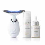 Pack Masajeador Facial InnovaGoods Rice Joyboost y Joycare con Sérum y Crema