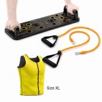 Pack Tabla Flexiones Push-up InnovaGoods Con Bandas Resistencia Y Chaleco Sauna Hombre XL