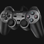 Gamepad Marvo GT-006 USB Fio Negro para PC com Botão Turbo e Analógico