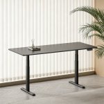 Mesa Kimex 150-2618K8W Motorizada 180x75cm Tampo Carbono Base Preta