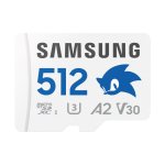 Carte MicroSD Samsung MB-MD512S 512 Go Classe 10 UHS-I V30 A2 Bleu Gris Blanc