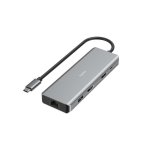 Hub Hama 9 porte 5 Gbps CONNECT2Media HDMI RJ-45 Alluminio Antracite