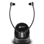 Auriculares Geemarc Telecom CL7370 OPTI inalámbricos y con cable TV, micrófono, negro