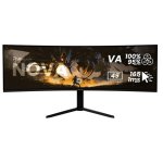 Monitor Arozzi Nova 49" Dual QHD 165Hz VA Curved HDR Lautsprecher 1ms