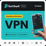 Surfshark Starter VPN | Dispositivos ilimitados | 12 meses | Bloqueador de anuncios | Código digital