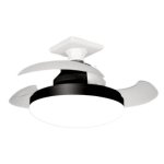Ventilador de Techo con Luz Autrucker Silencioso 38cm 3 Velocidades Retráctil con Mando y Temporizador