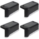 Conjunto de 4 luzes solares pretas para exteriores Autrucker — Luz quente, impermeáveis
