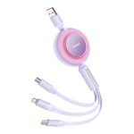 Cable USB Baseus Bright Mirror 3 en 1 66W 1.1m Violeta