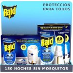 Difusor Anti Mosquitos Eléctrico Raid Protección Plus 180 Noches