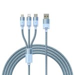Kabel USB Baseus StarSpeed 3 in 1 USB-C/Micro USB/Lightning 1,2 m Blau