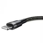 Cable USB A a Lightning Baseus Cafule 0,5 m 2,4 A Gris Negro