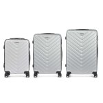 Dam Set De 3 Maletas Trolley De Abs, Ligeras Y Resistentes. Diseño Escamas. 49x76x30 Cm. Color: Gris