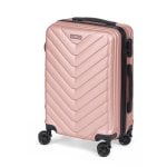 Valigia cabina rigida ABS leggera design scaglie 23x38x57 cm rosa