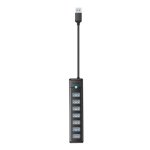 Hub Orico 7 porte USB 3.0 5 Gbps modello PW7U-U3-10-BK-EP-IP compatto e robusto