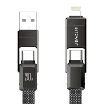 Cable BlitzWolf BW-HDC7 4 en 1 USB-C+Lightning 240W 1,2 m Negro