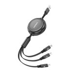 Cable 3 en 1 Foneng X113 1.1 m Negro Micro USB Lightning USB-C