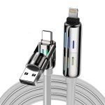 Cable BlitzWolf BW-HDC6 4 en 1 USB-C/USB-A a USB-C/Lightning 1,2 m 240 W RGB Gris