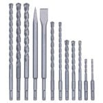 Jeu de forets et ciseaux SDS Plus Einhell 10 pièces Gris