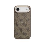 Funda para móvel Guess Polipiel Castanha MagSafe Logo Clássico para iPhone Air